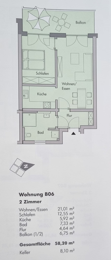 Grundriss Etagenwohnung Klosterlechfeld