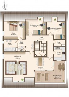 Grundriss Investieren Sie doch in Lechn�he! Bezugsfreie Wohnung mit Dachterrasse, inkl. K�che u. TG-Stellplatz