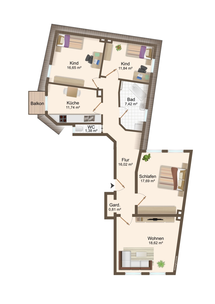  Etagenwohnung Augsburg