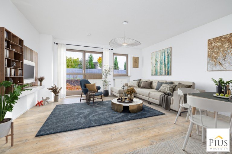 Beispielm�blierung Bobingen Etagenwohnung PROVISIONS- UND BEZUGSFREI* Attraktive 1-Zi.-Whg. mit Terrasse, inkl. K�che + Stellplatz
