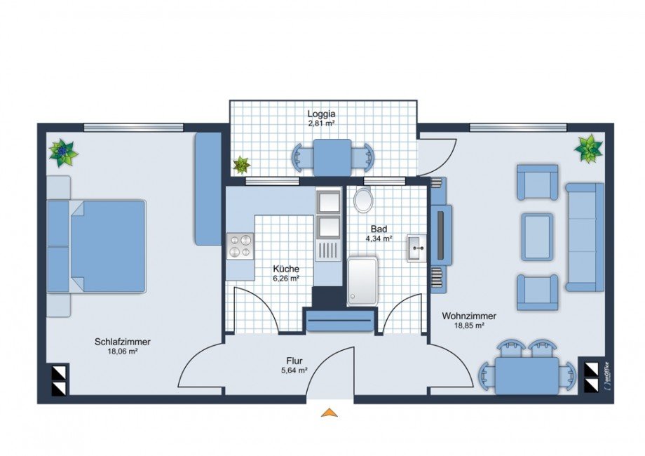 Grundriss Etagenwohnung K�nigsbrunn