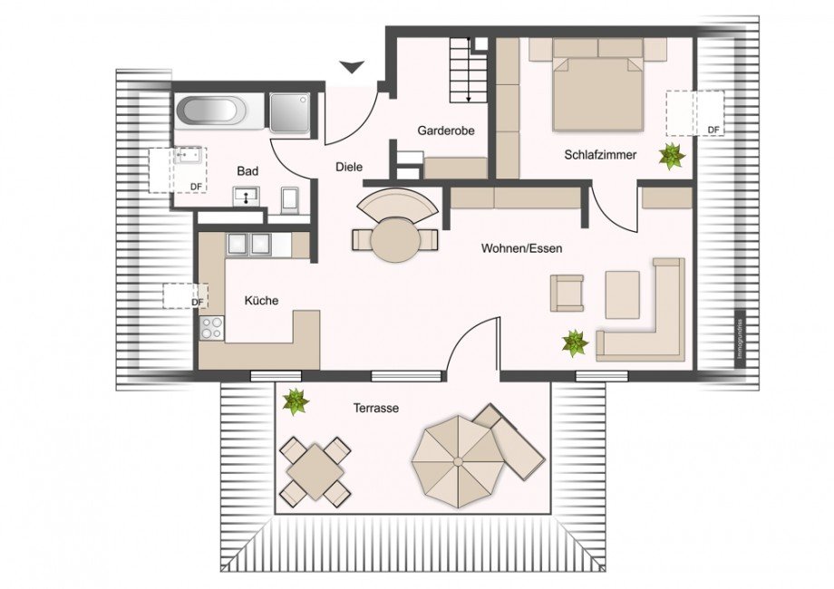 Grundriss Dachgeschoss Dachgeschosswohnung Bobingen