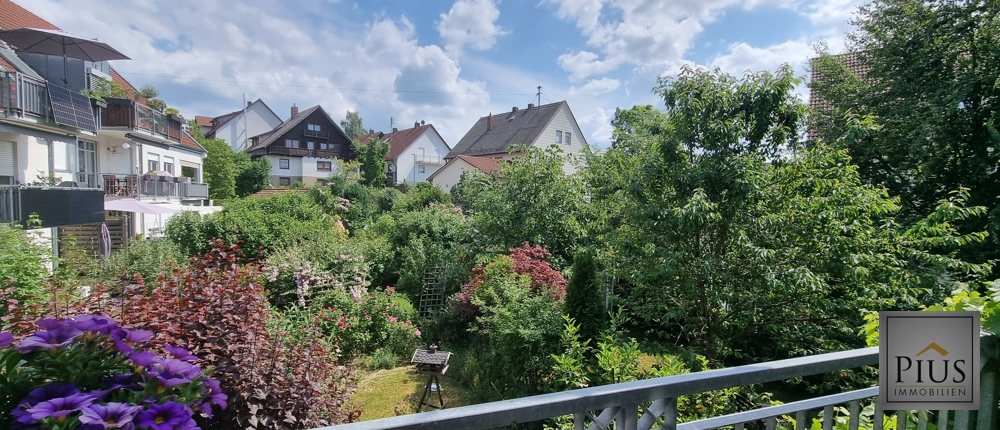 Ausblick vom Balkon Etagenwohnung Bobingen
