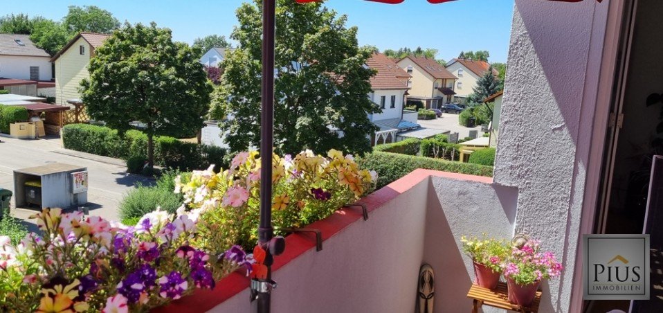 Ausblick vom Balkon Etagenwohnung K�nigsbrunn