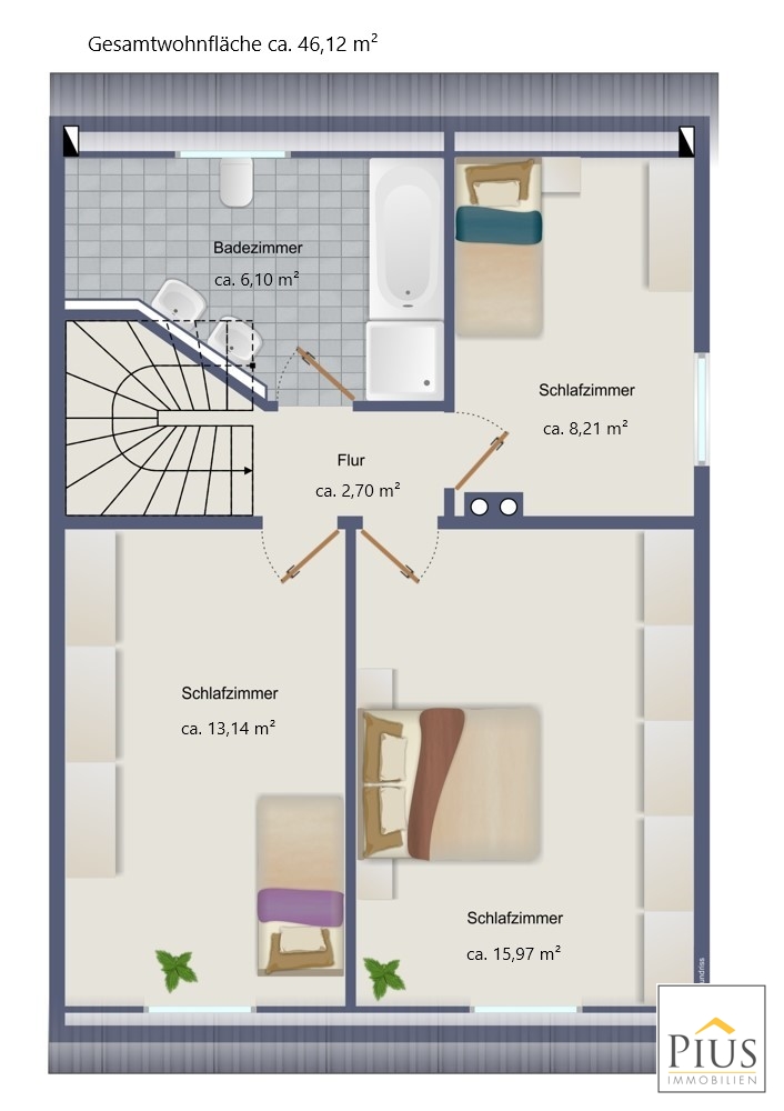 GRUNDRISS OG Doppelhaush�lfte Gablingen