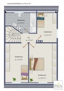 GRUNDRISS OG  Geh-Heim -Tipp im Gr�nen! Bezugsfreie, gepflegte DHH Bj. 1995 in rhg. Lage mit Garage u. Stellplatz