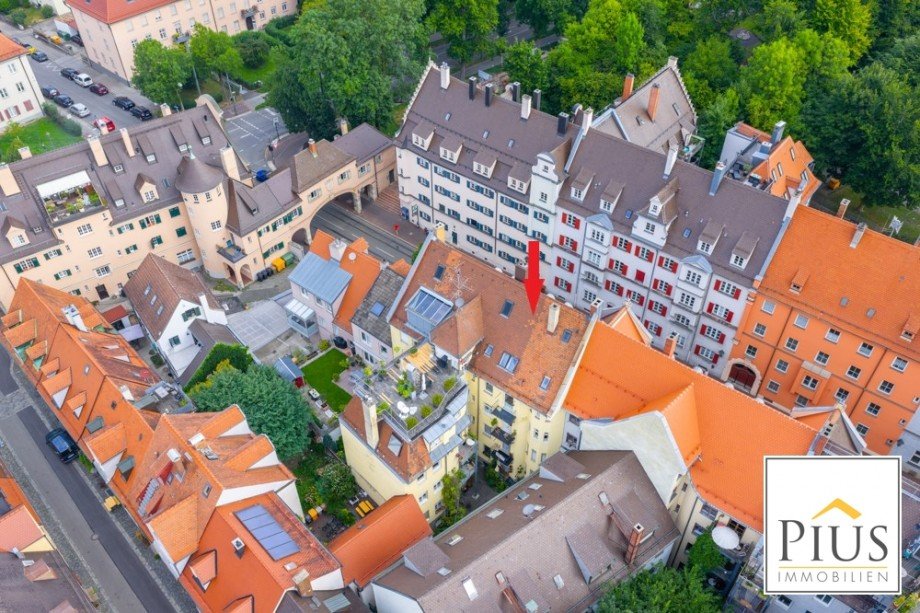 Vogelperspektive Etagenwohnung Augsburg
