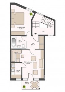 Grundriss_ Zentral! Ruhig! Bezugsfrei! Ihr neues Zuhause mit Balkon und TG-Stellplatz wartet in Lechn�he!